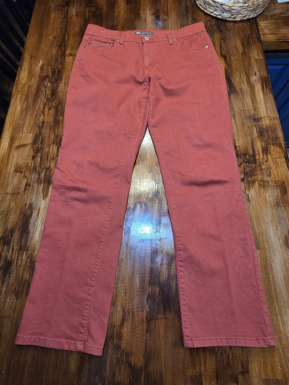 Levi's 505 Jeans Women's 14M Straight Rust Colored 31 inseam Streetwear Denim